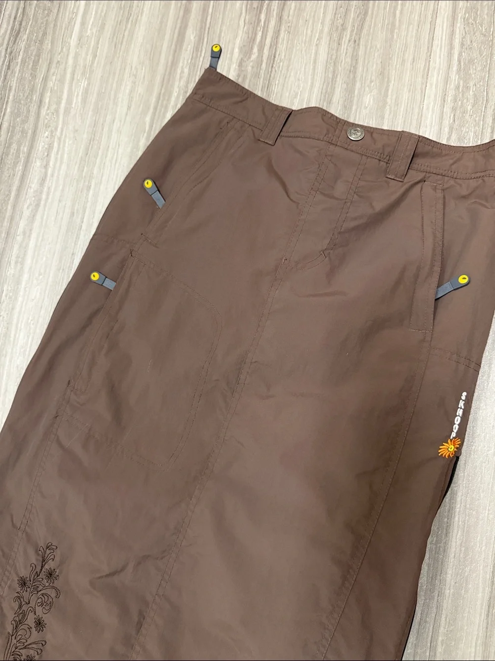 *SKHOOP* Insulated Outdoor Long Skirt Brown Pockets Zippered EUC